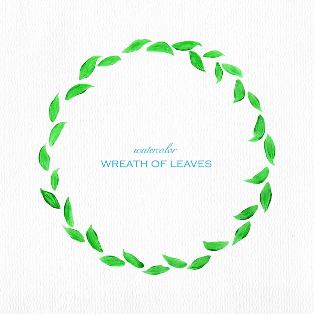 Free Vector | Wreath of green leaves design