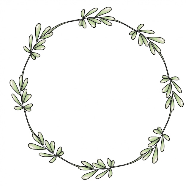 Premium Vector | Wreath with green branches