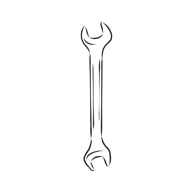 Premium Vector Wrench hand drawn in a graphic style wrench vector