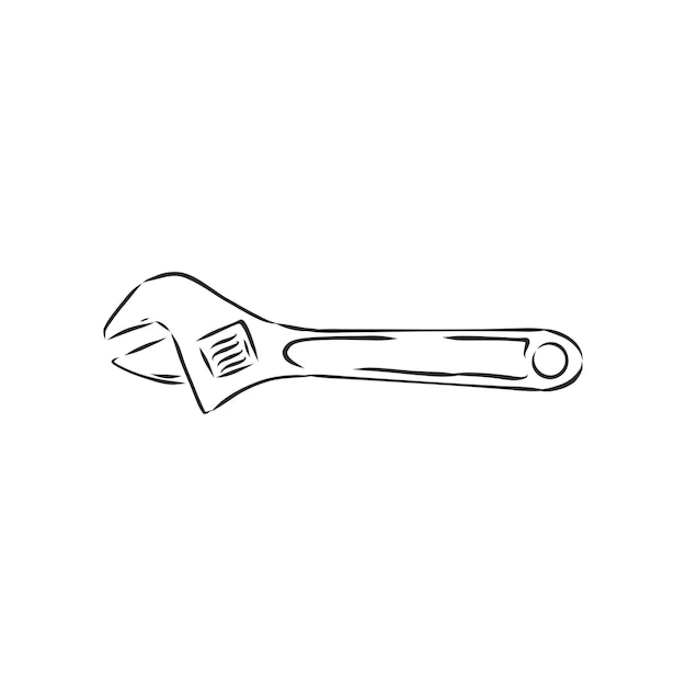 Premium Vector Wrench hand drawn in a graphic style wrench vector