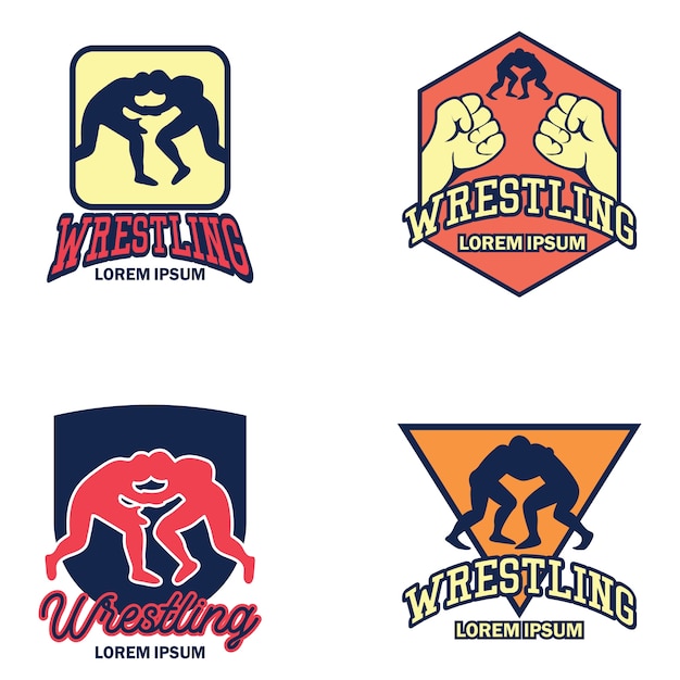 Wrestling logo Premium Vector