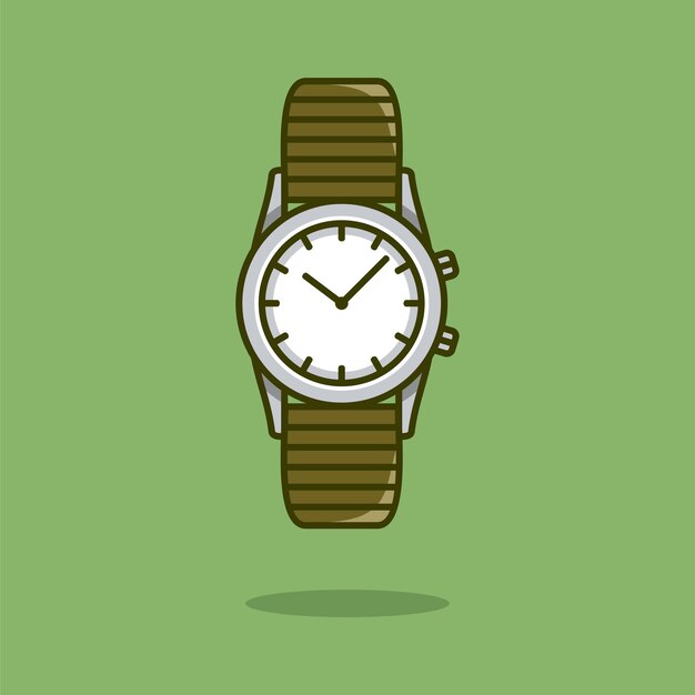 Premium Vector | Wristwatch vector icon illustration clock in cartoon style