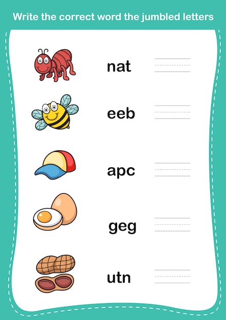 jumble words for grade 1