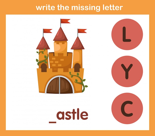Premium Vector | Write the missing letter