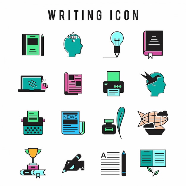 Download Writing icon set Vector | Free Download