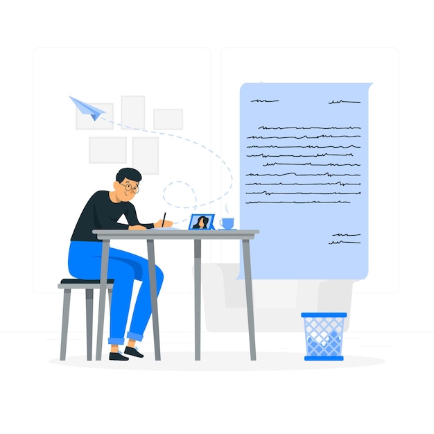 Writing a letter concept illustration Free Vector