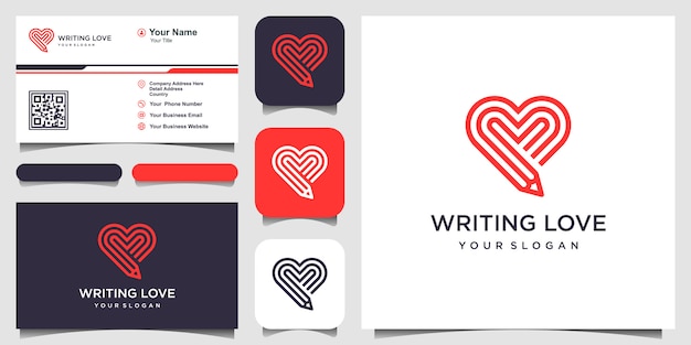 Download Free Writing Love Logo Template Combination Of Pencil And Heart With Use our free logo maker to create a logo and build your brand. Put your logo on business cards, promotional products, or your website for brand visibility.