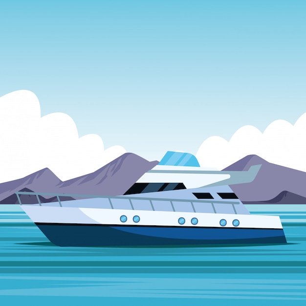 Premium Vector Yacht Boat Cartoon