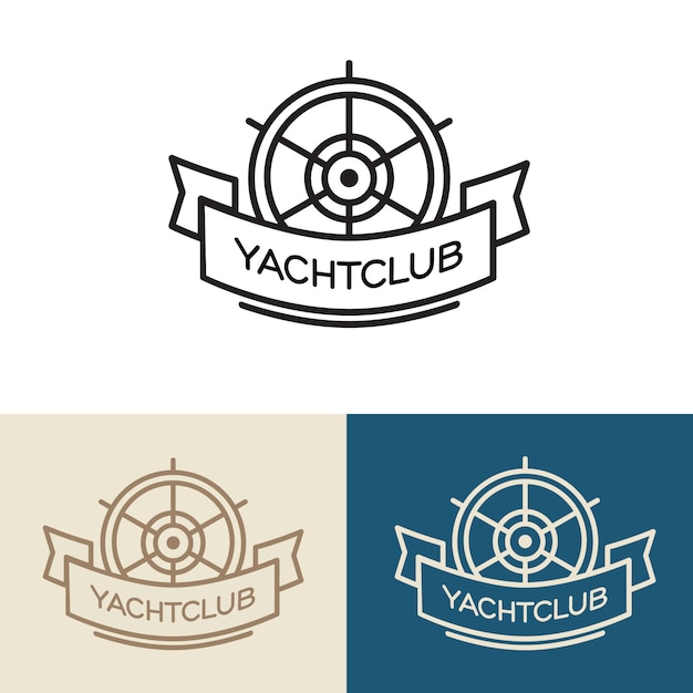 Download Yacht club logo design. illustration isolated on white background. | Free Vector