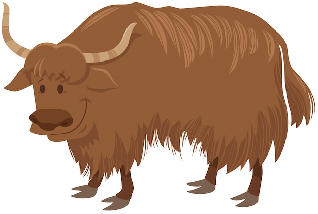 Premium Vector | Yak cartoon wild animal character