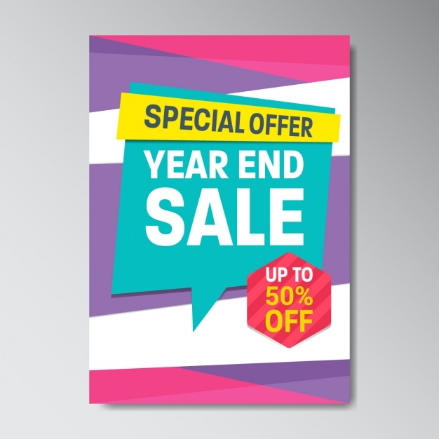 Free Vector Year End Sale Memphis Style Flyer