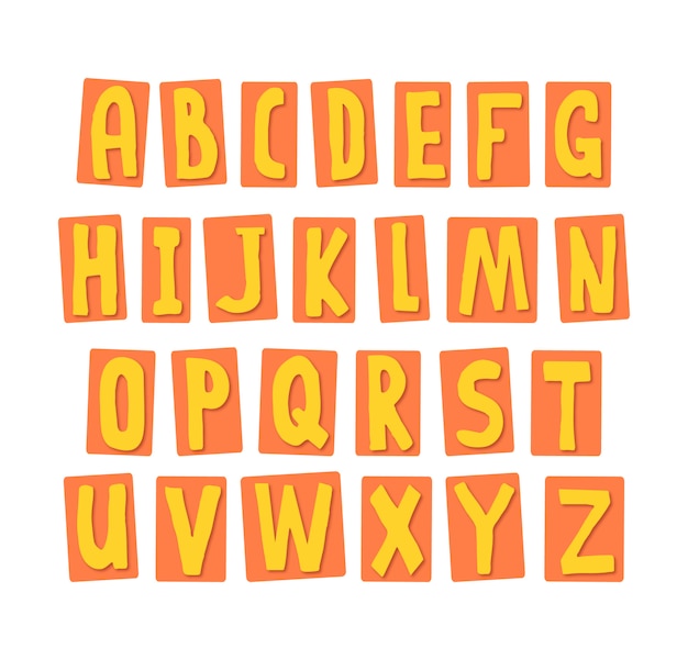 Premium Vector | Yellow alphabet