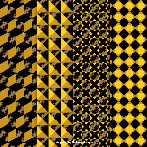 Yellow and black abstract patterns Free Vector Yellow and black abstract patterns Free Vector