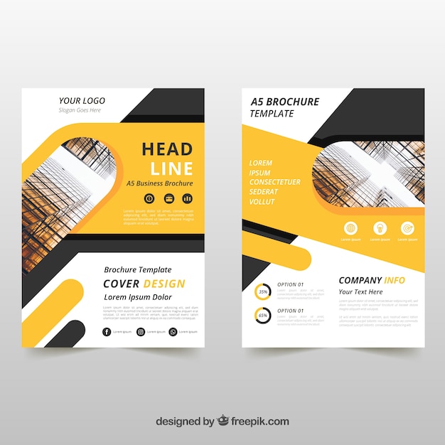 Yellow and black business brochure