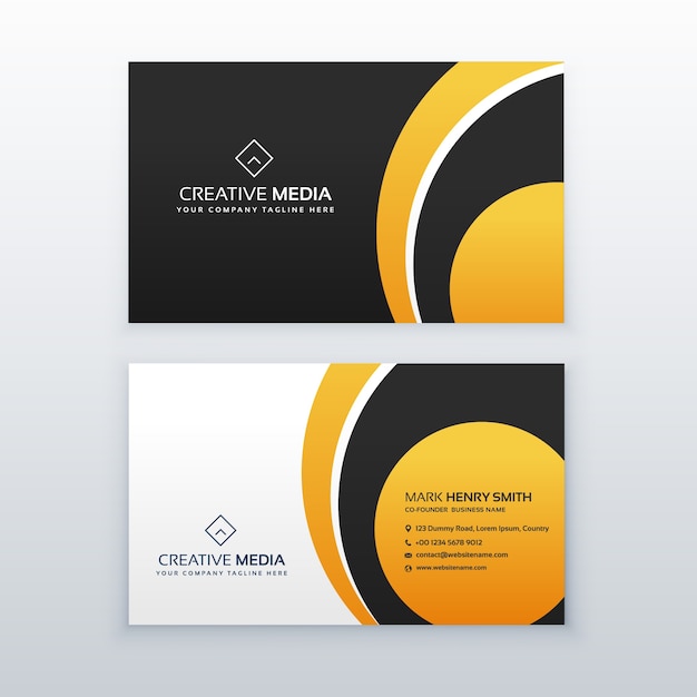Yellow and black business card