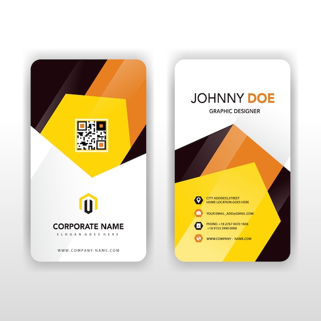 Download Download Vector Yellow Business Card With Circles Vectorpicker PSD Mockup Templates