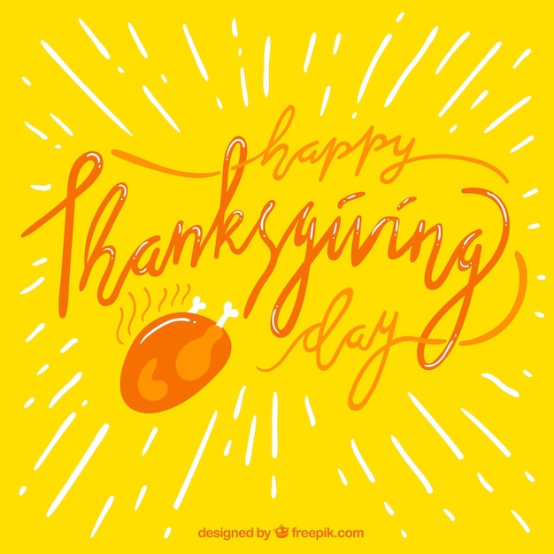 Yellow background with thanksgiving\
lettering