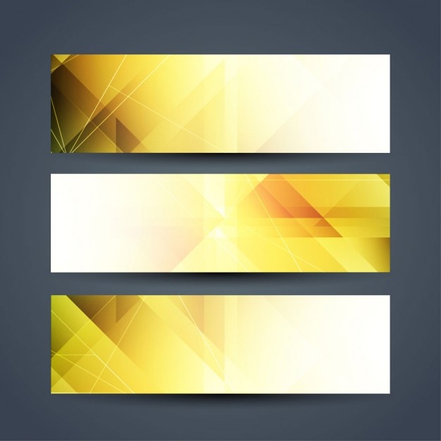 Yellow Banners Geometric Shapes Free Vector