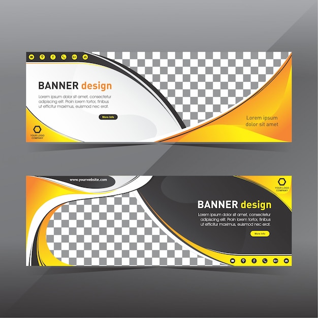 Premium Vector | Yellow and black abstract banner