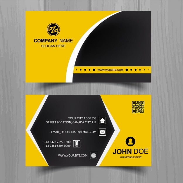 Free Vector | Yellow and black business card