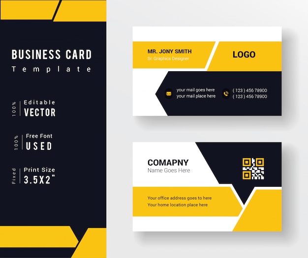 Download Free Yellow Black Color Abstract Shape Business Card Template Use our free logo maker to create a logo and build your brand. Put your logo on business cards, promotional products, or your website for brand visibility.