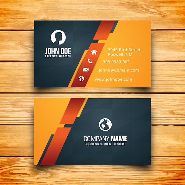 Premium Vector | Yellow black and dark business card