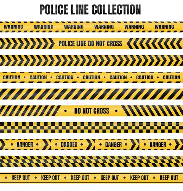 Premium Vector | Yellow and black police tape for warning of dangerous ...