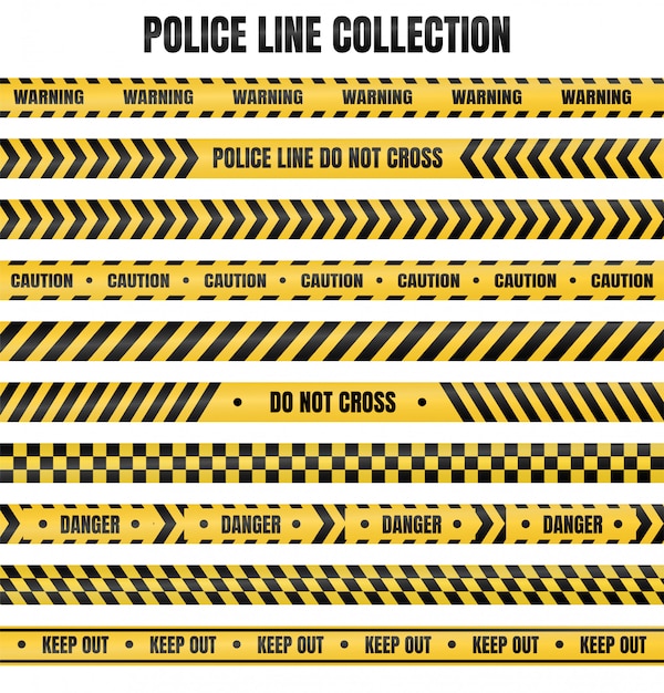 Premium Vector Yellow and black police tape for warning of dangerous