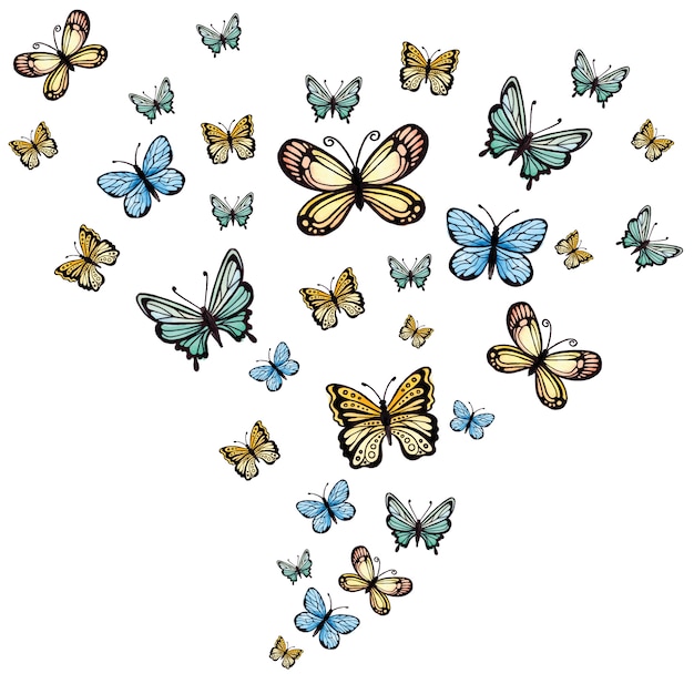 Download "yellow and blue watercolor butterfly" | Premium Vector