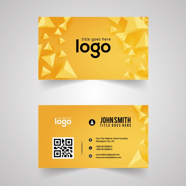Download Download Vector Yellow Business Card With Geometric Design Vectorpicker Yellowimages Mockups