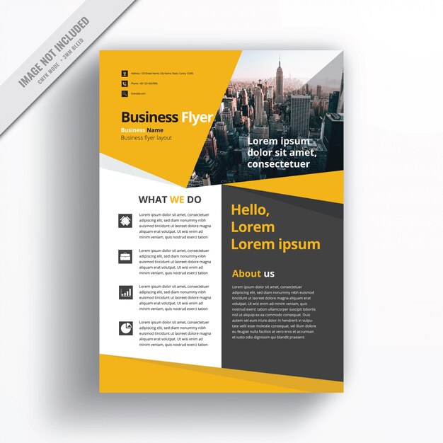 Yellow business flyer template. Vector | Premium Download