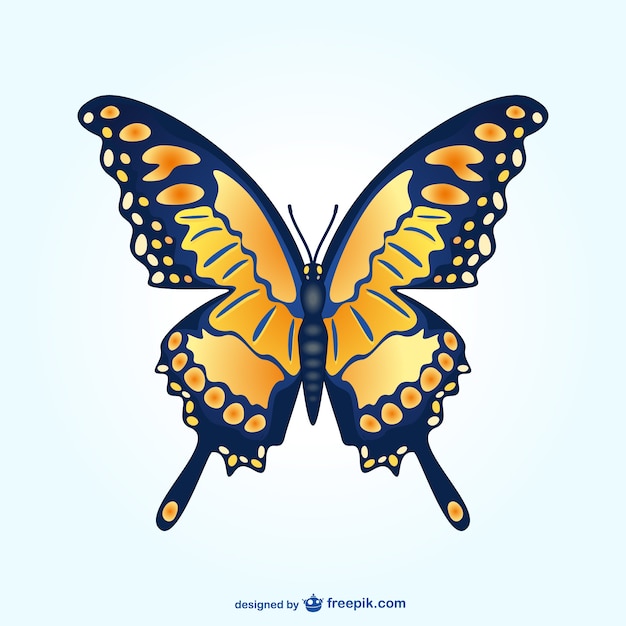 Download Free Vector | Yellow butterfly