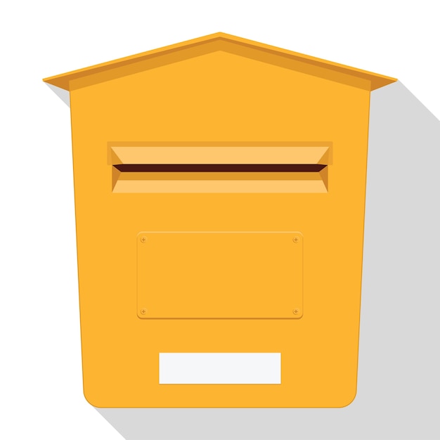 Premium Vector Yellow Classic Post Box Mail Box Icon Letterbox