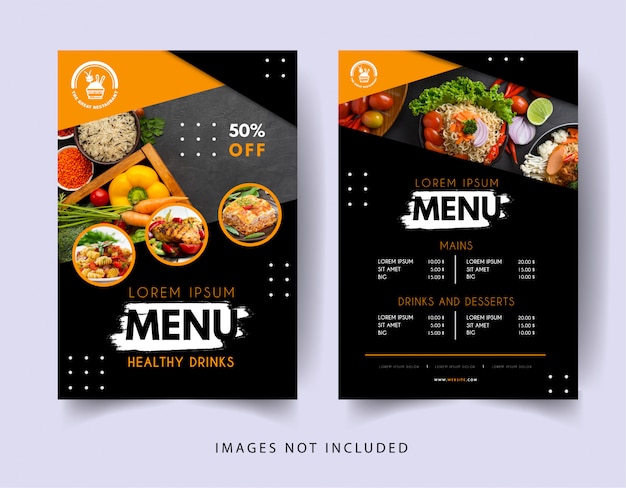 Premium Vector | Yellow color restaurant menu with minimalist style.