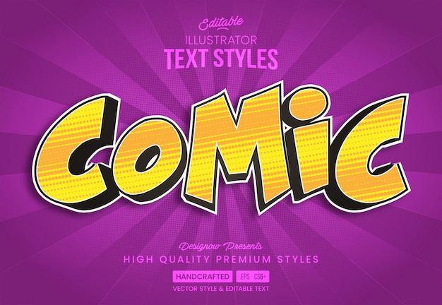 Premium Vector | Yellow comic text style