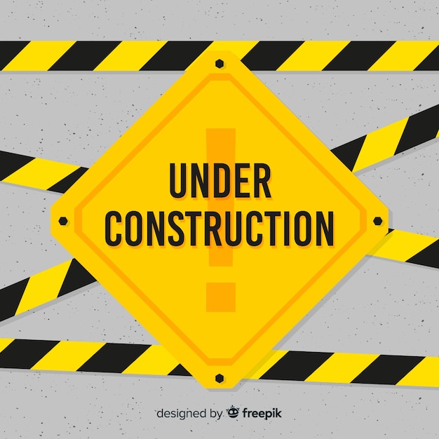 Free Vector | Yellow under construction flat sign