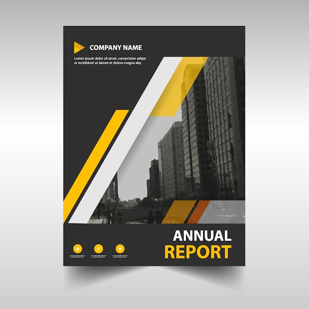 Free Vector | Yellow creative annual report cover