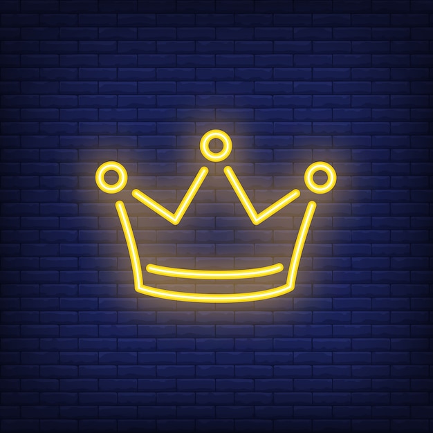 Yellow crown night bright advertisement element. gambling concept for ...