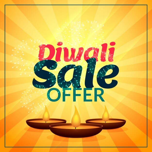 Yellow discount voucher for diwali