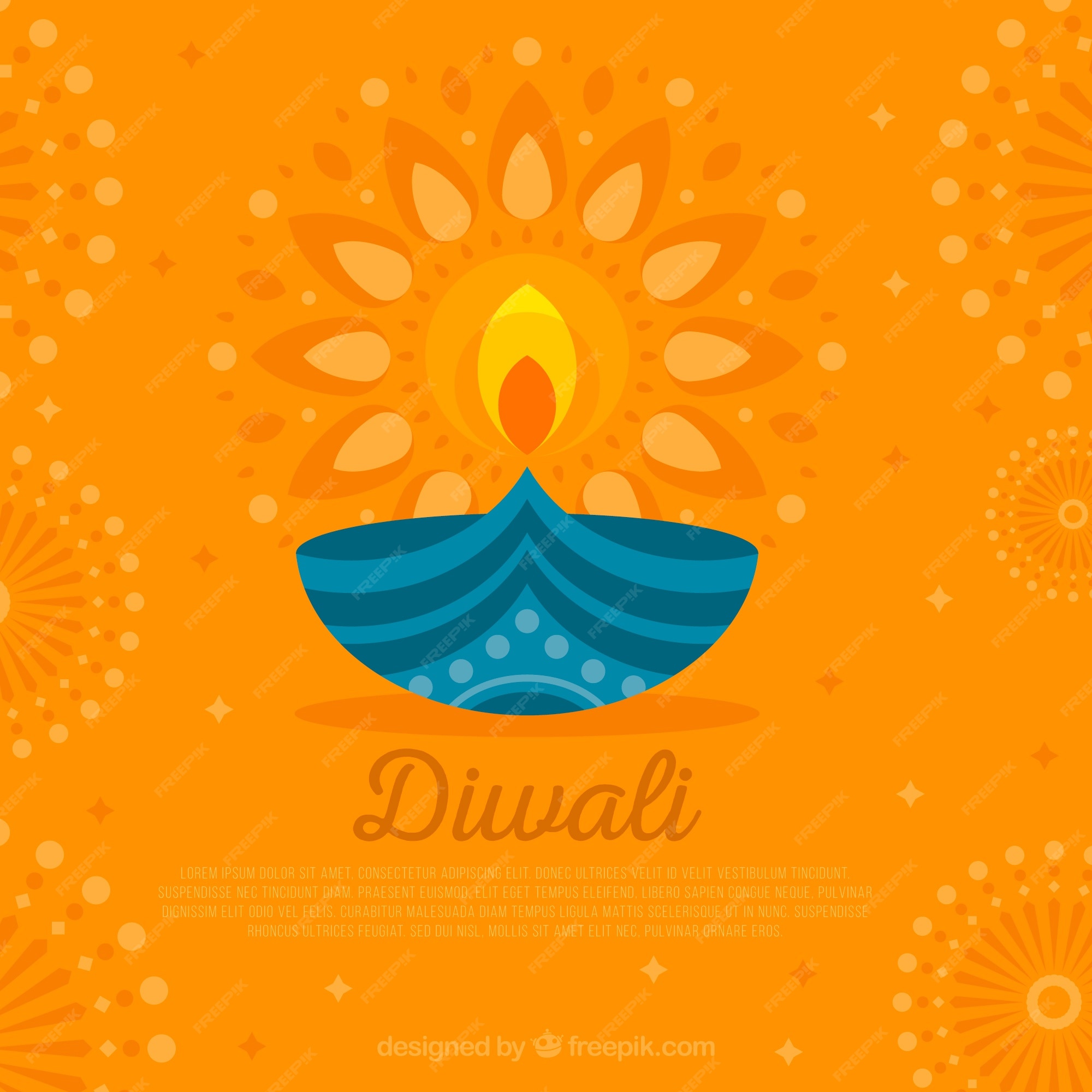 Premium Vector | Yellow diwali background