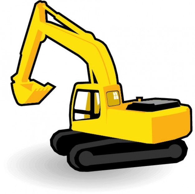 Yellow excavator graphic Vector | Free Download