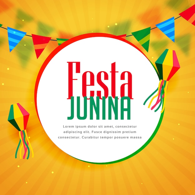 Yellow festa junina design on starburst\
background