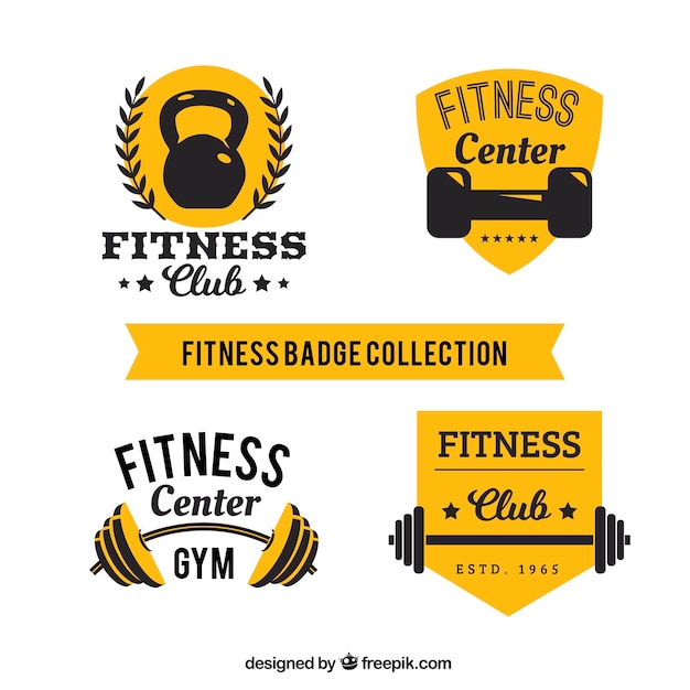 Yellow fitness label collection