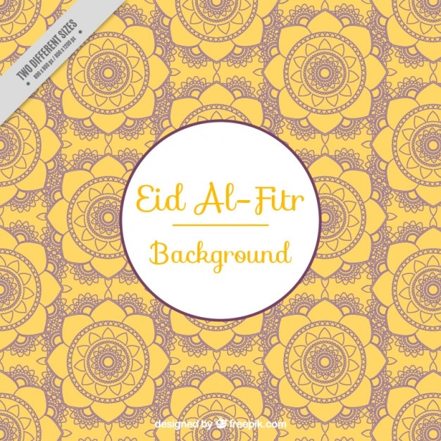Yellow floral background of eid