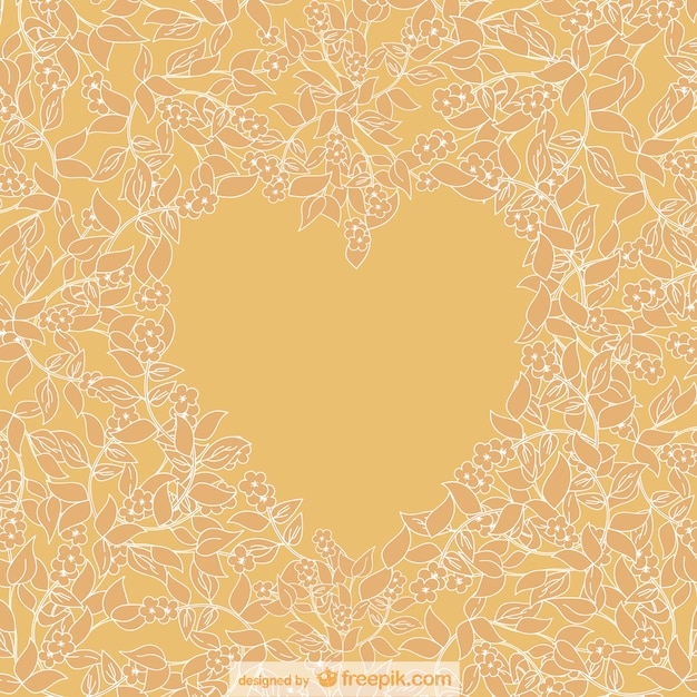 Yellow floral background surrounding a yellow\
heart