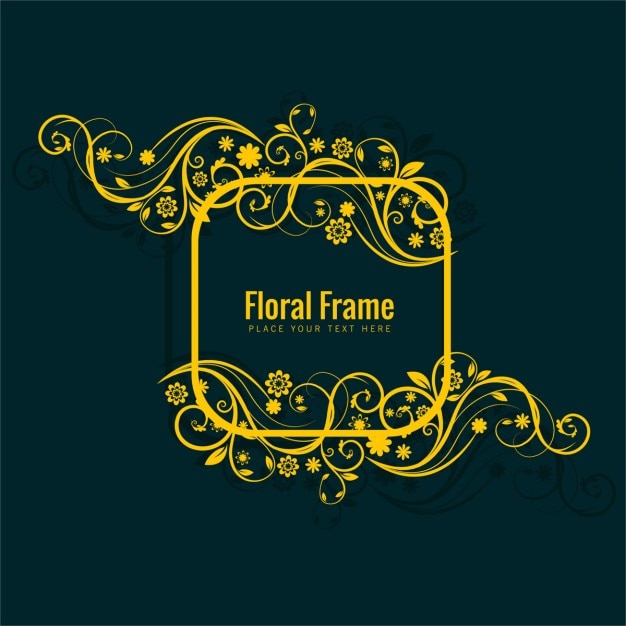 Yellow floral frame
