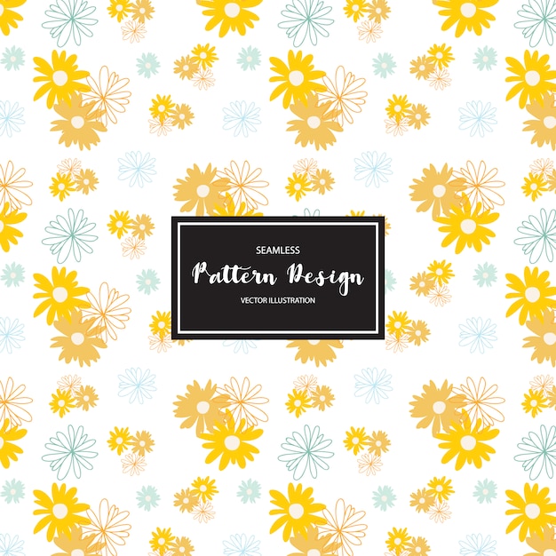 Yellow flowers pattern background