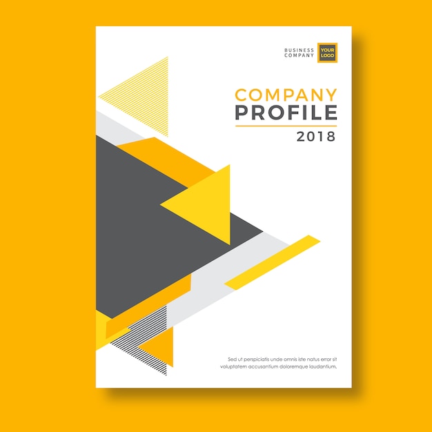 Premium Vector | Yellow geometry abstract company profile ...