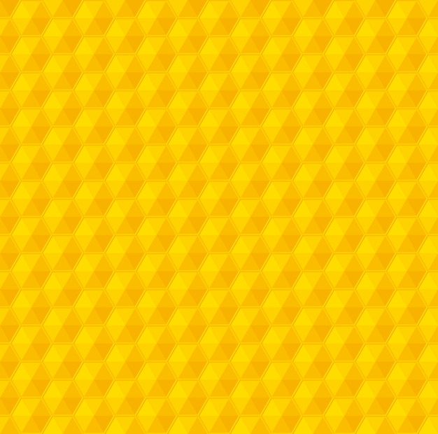 Yellow geometry honeycomb vector seamless pattern Premium Vector