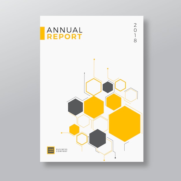 Yellow Geometry Shape Design Annual Report Template